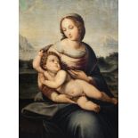 Italian school, after Raffaello Sanzio (Raphael, 1483-1520): Madonna and Child, oil on canvas, 18th/