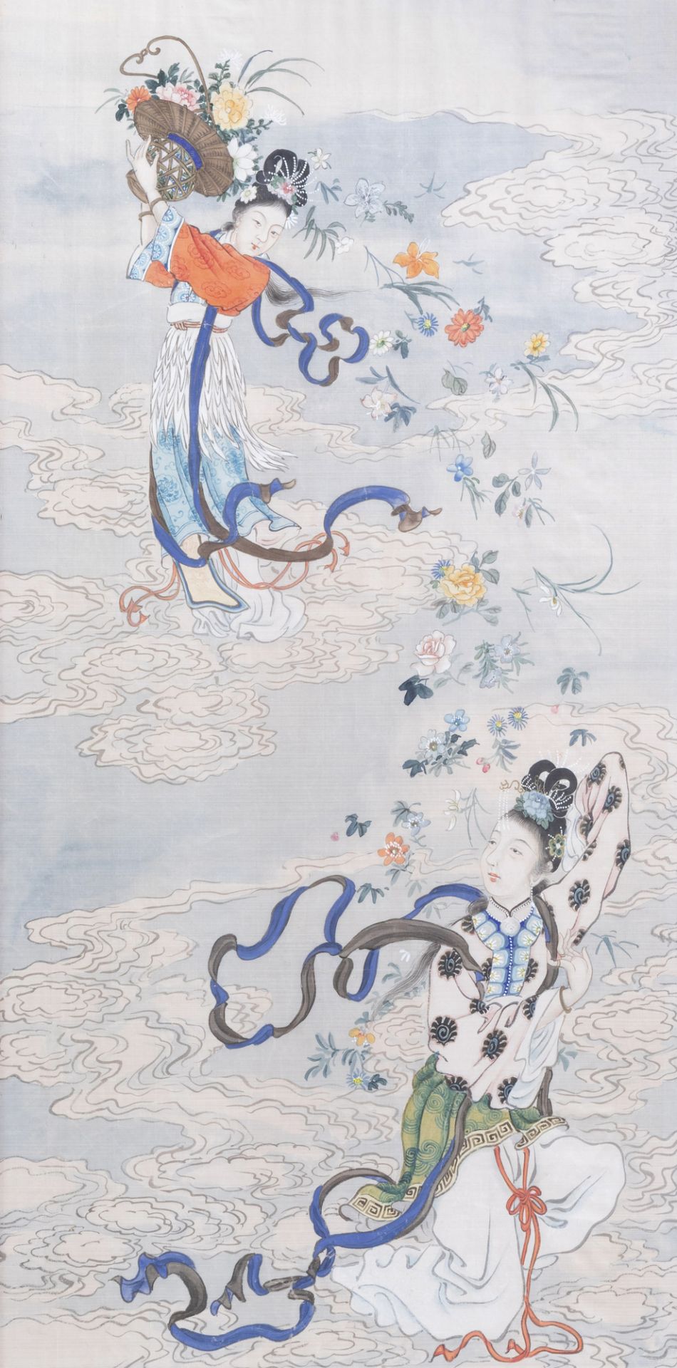 Chinese school, ink and colours on silk, 19th/20th C.: Two works depicting Immortals - Image 3 of 11