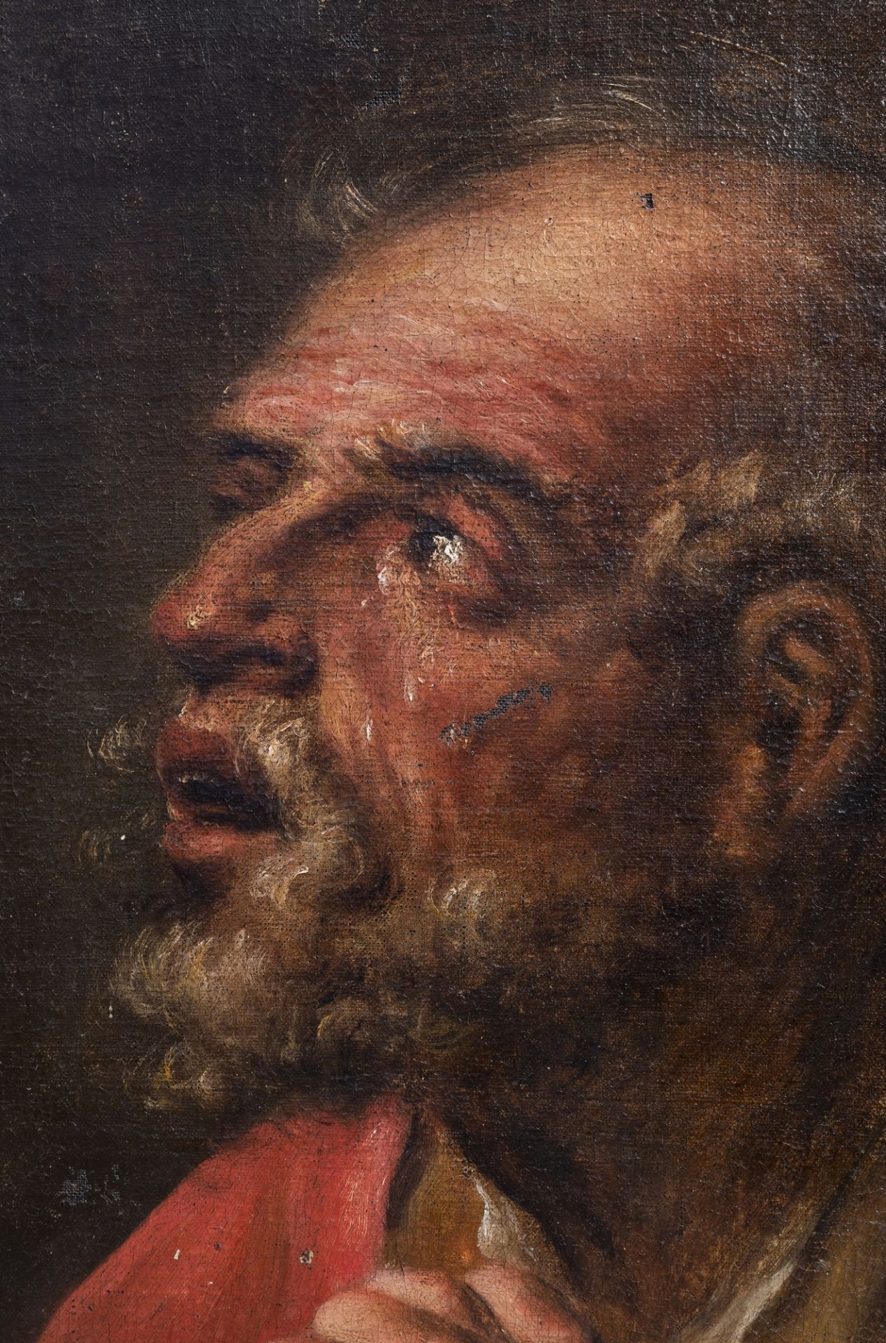 Italian school: Saint Peter, oil on canvas, 17th C. - Image 4 of 4