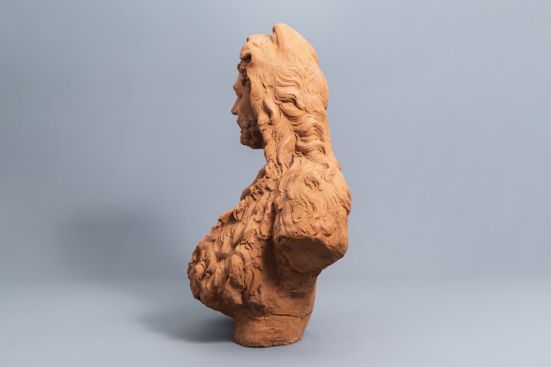 Flemish school, after Lucas Faydherbe (1617-1697): 'Hercules', terracotta, 19th C. - Image 6 of 9