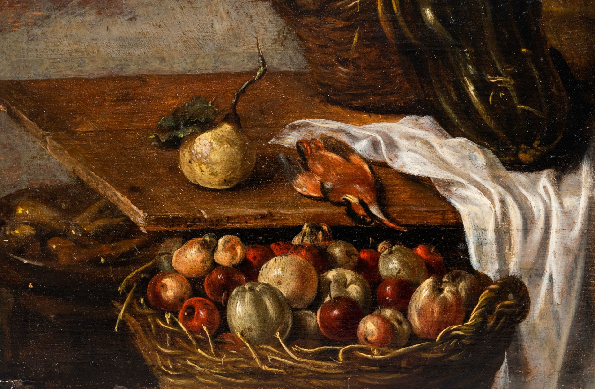 Sybrand Van Beest (1610-1674): Still life with fruits, oil on panel - Image 7 of 7