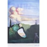 Salvador Dali (1904-1989, after): Untitled, print on silk, (1996)