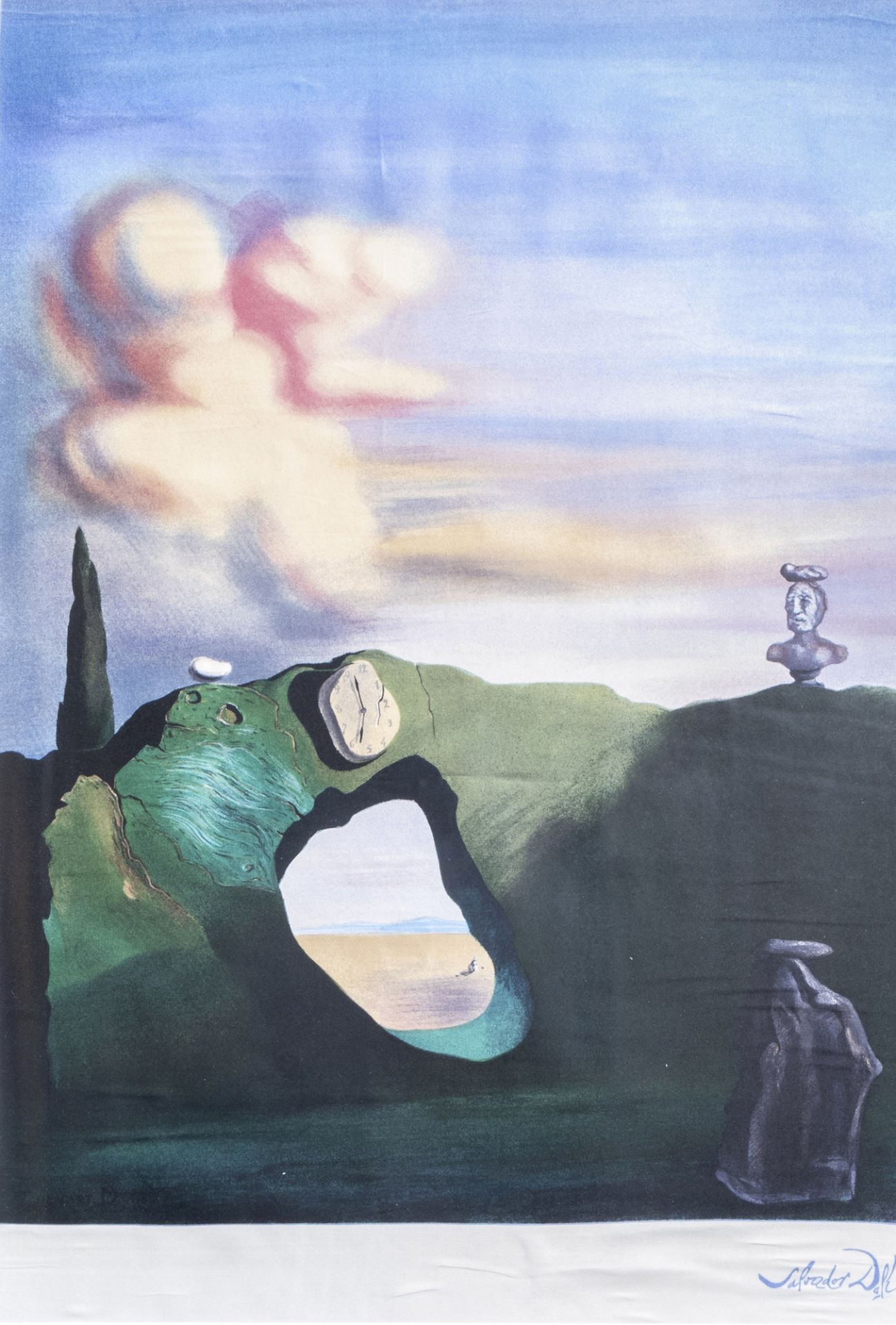 Salvador Dali (1904-1989, after): Untitled, print on silk, (1996)