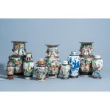 A varied collection of Chinese Nanking famille rose & blue & white porcelain, 19th/20th C.