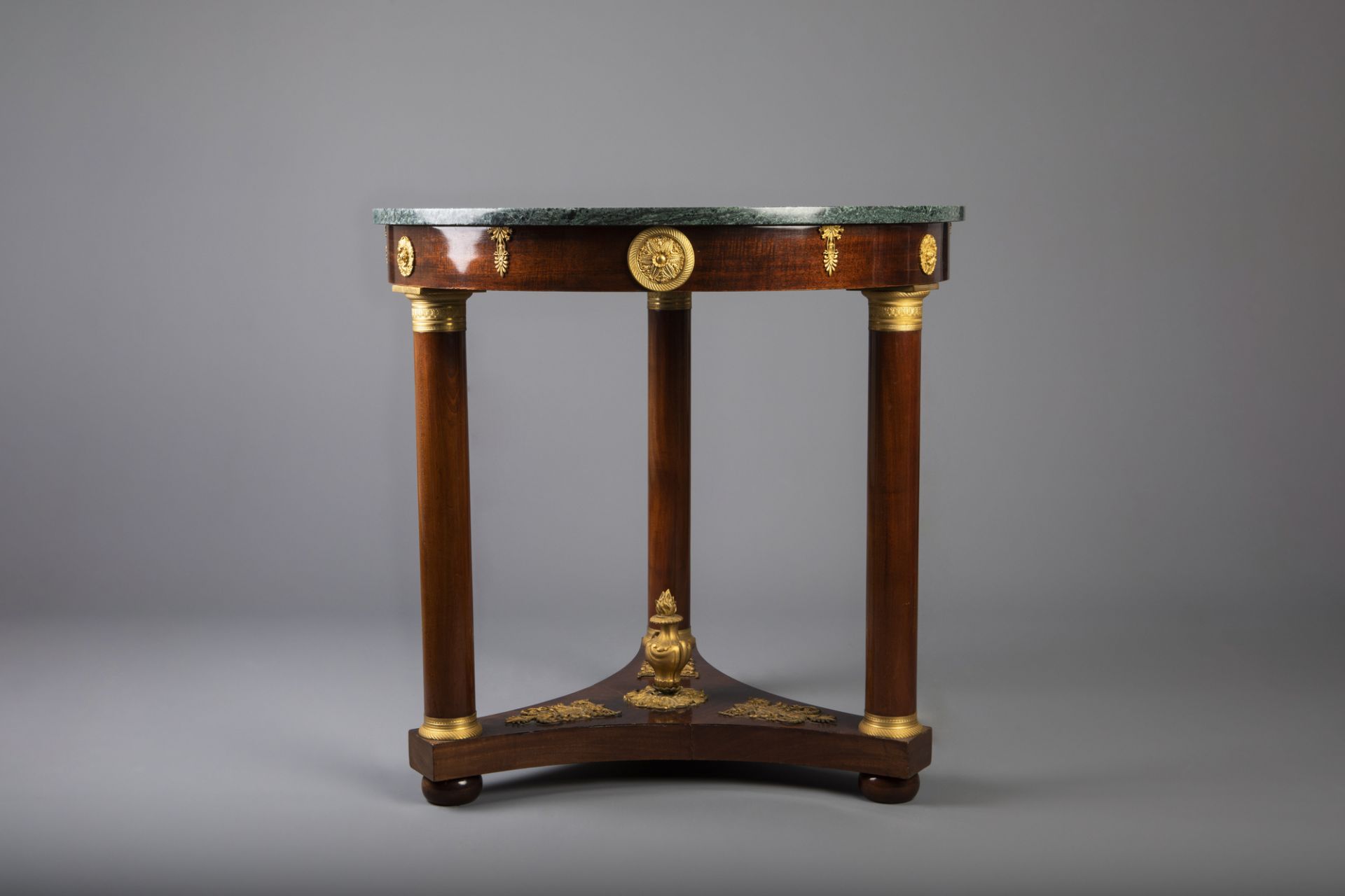 An imposing Empire style gilt bronze mounted mahogany and upholstered seven-piece salon set, France, - Image 25 of 34