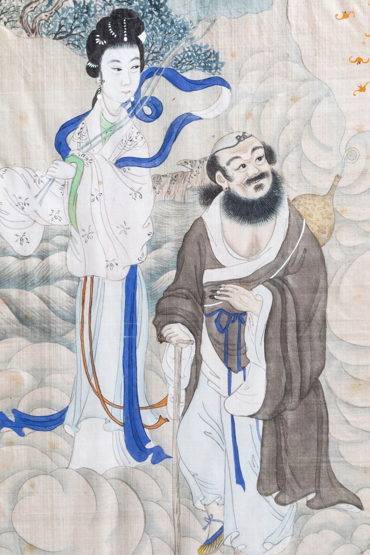 Chinese school, ink and colours on silk, 19th/20th C.: Four works depicting Immortals - Image 5 of 12