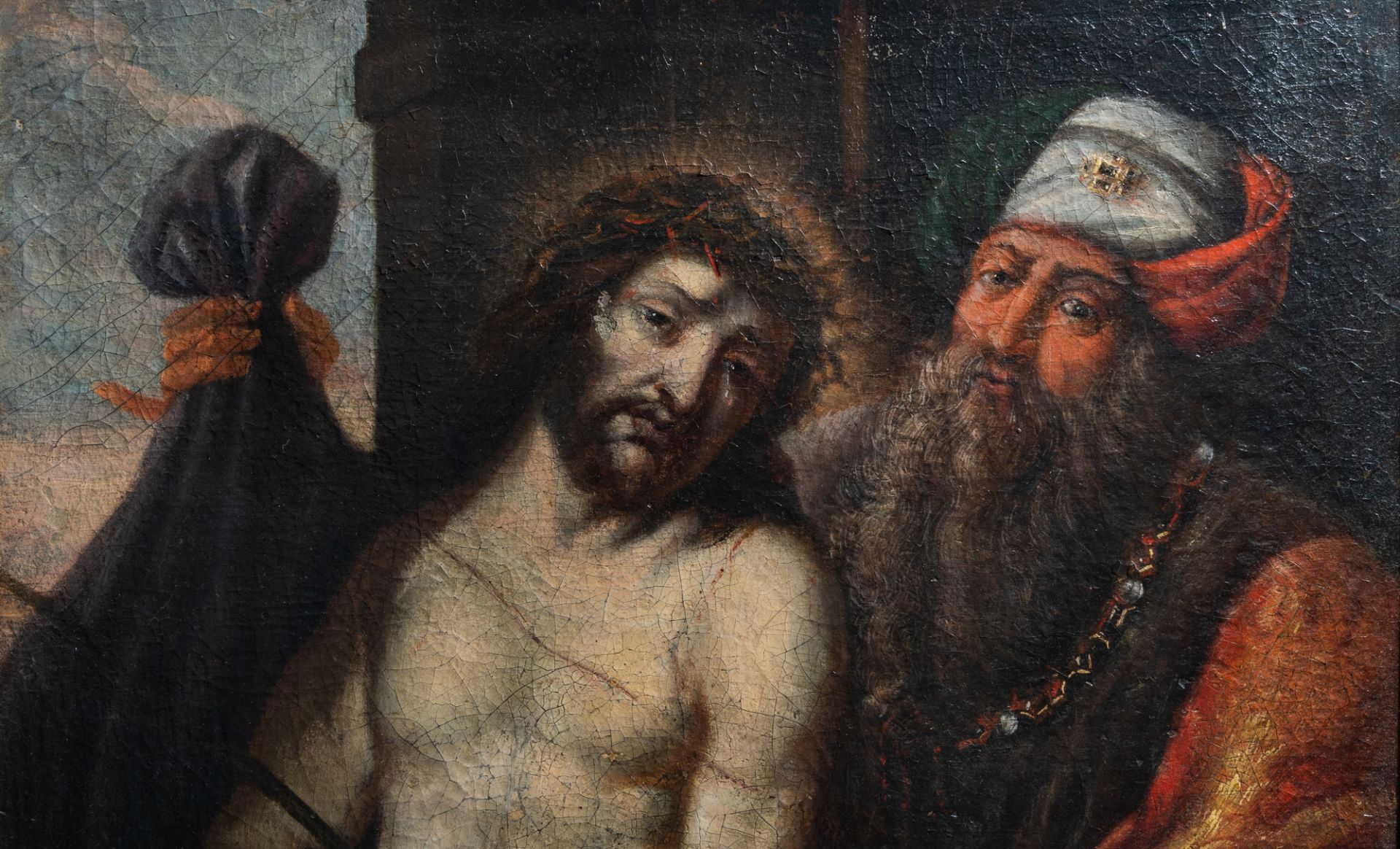 Flemish school: 'Ecce Homo', oil on canvas, 17th C. - Image 4 of 6