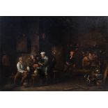 Victor Mahu (1647-1700): Peasants making merry at an inn, oil on canvas