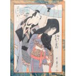 Japanese school, Kitagawa Utamaro (1754Ð1806), ukiyo-e woodblock, 18th/19th C.: 'Umegawa Chubei no k
