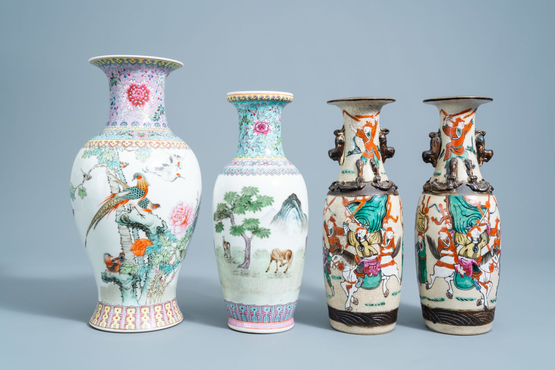 A varied collection of Chinese blue, white and famille rose porcelain, 19th/20th C. - Image 2 of 9