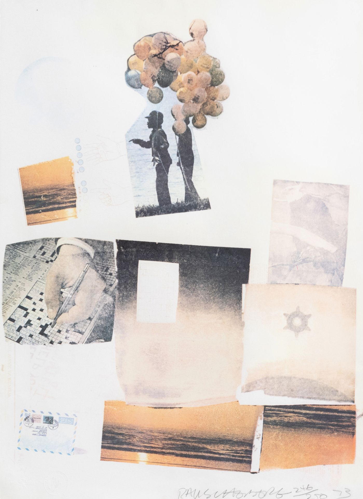 Robert Rauschenberg (1925-2008): 'Support', screenprint in colours, ed. 246/250, dated (19)73