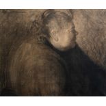 Cecile Cauterman (1882-1957): A folk figure, charcoal on paper