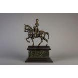 After Andrea del Verrocchio (1435-1488): The equestrian statue of Bartolomeo Colleoni, patinated bro