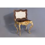 A lavish gilt Louis XV style coiffeuse with rosewood veneer inside, 19th C.