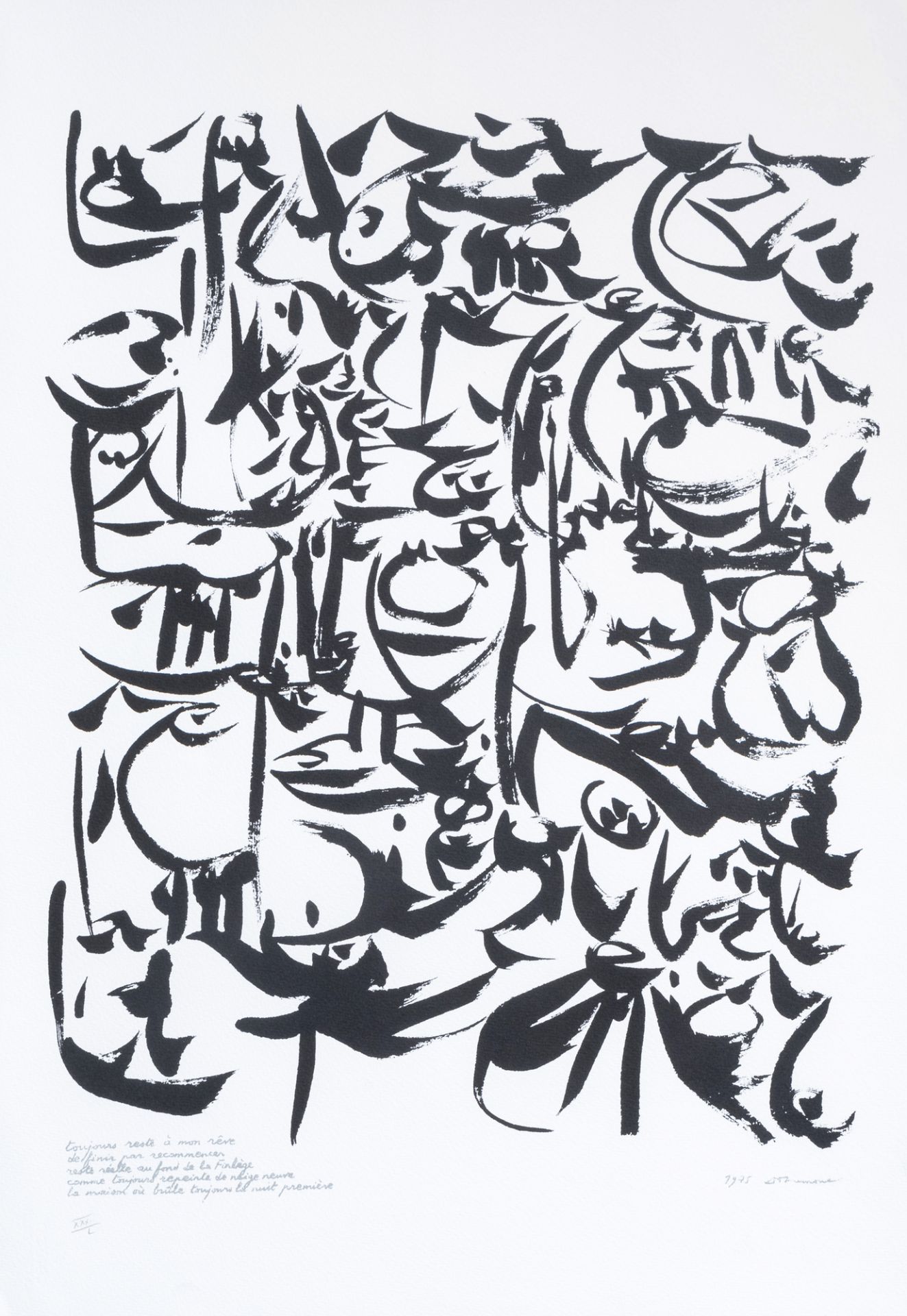 Christian Dotremont (1922-1979): 'Toujours reste a mon rve...', serigraph, ed. XXXI/L, dated 1975 (