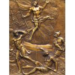 An Italian gilt brass 'Resurrection of Christ' plaque, 17th C.