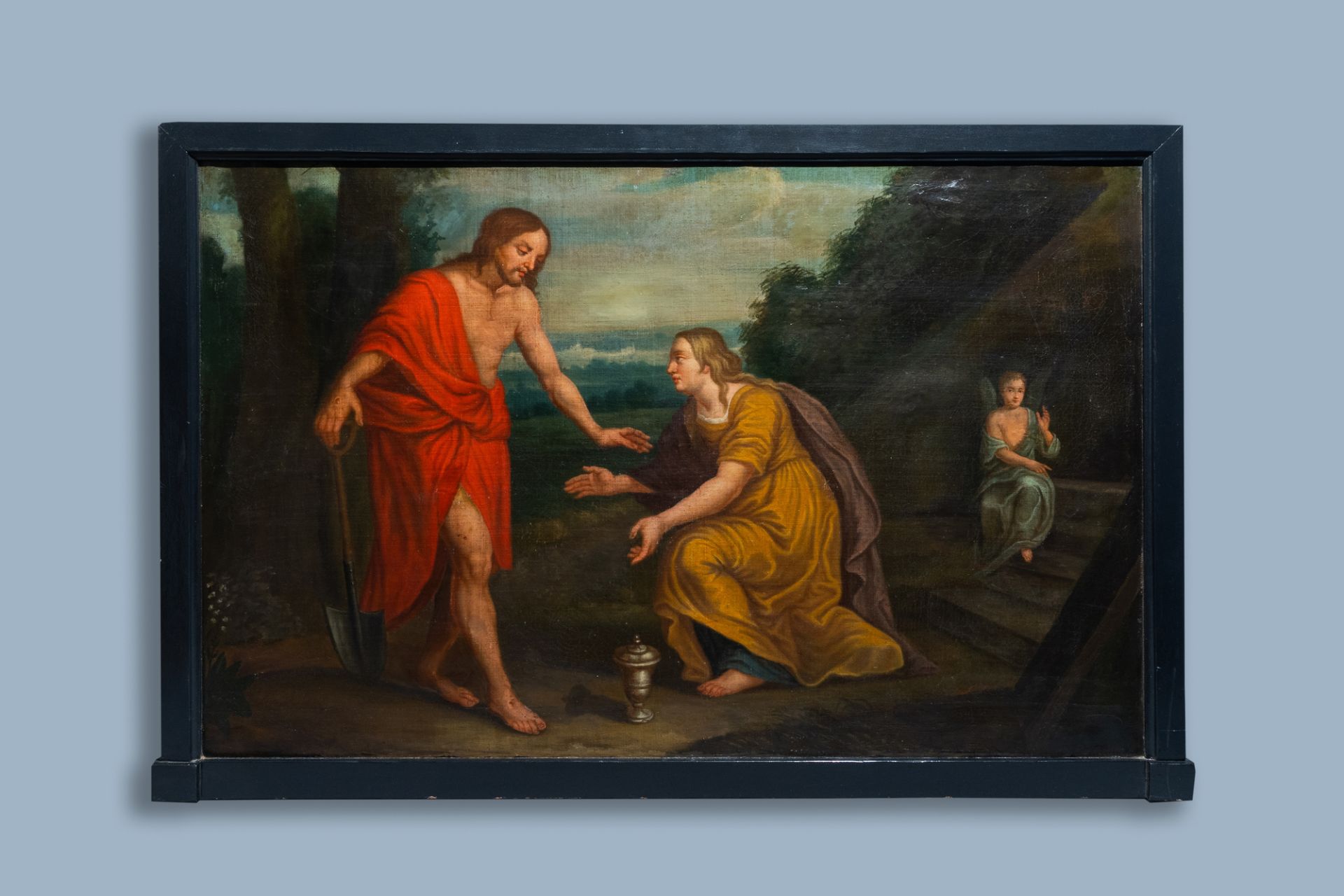 Flemish school, after Jan Brueghel II (1601-1678): Noli me tangere, oil on canvas, 17th C. - Image 2 of 3