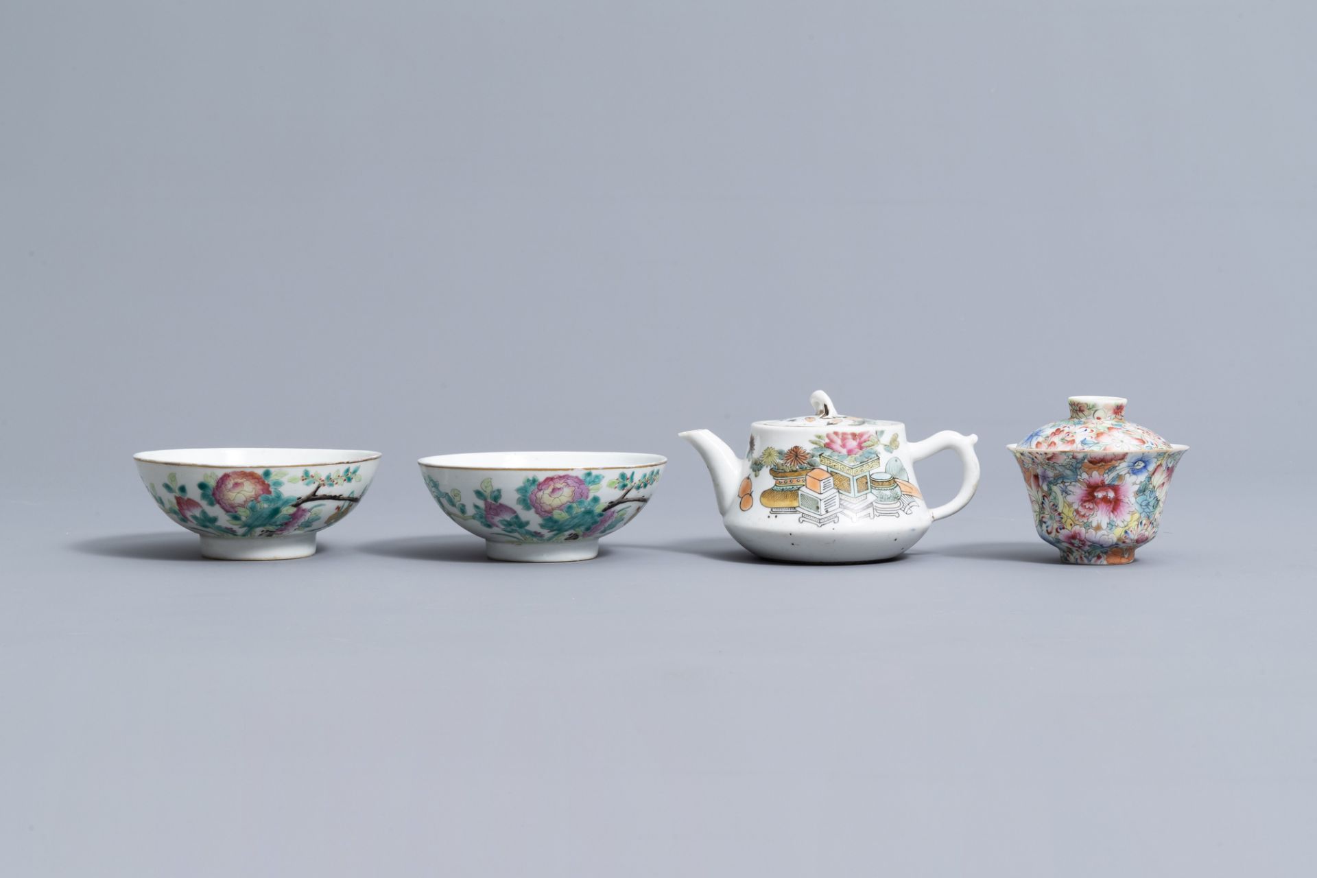 A varied collection of Chinese blue, white, qianjiang cai and famille rose porcelain, 19th/20th C. - Image 2 of 13