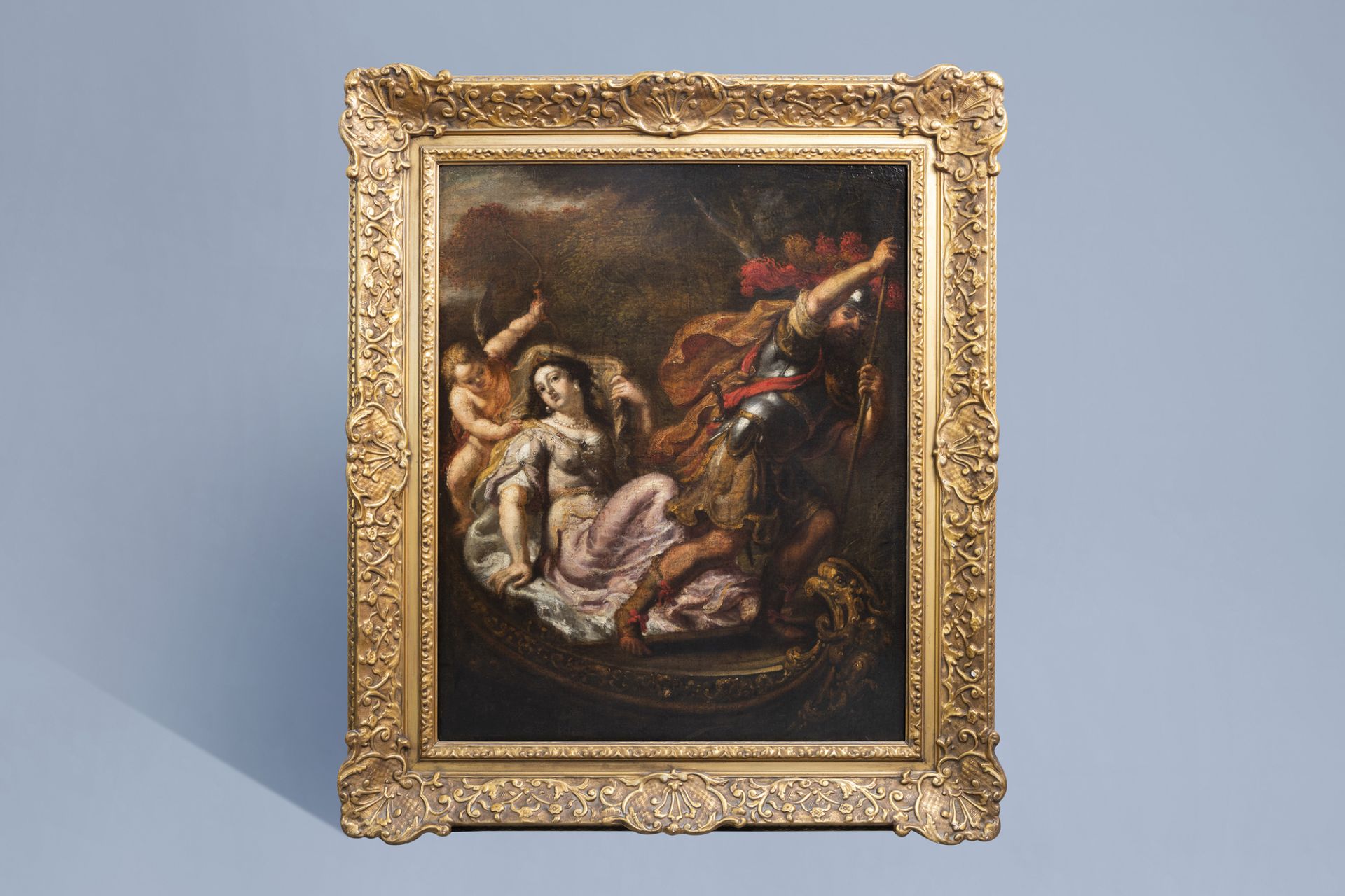 Dutch school: Mars, Venus and Amor, oil on canvas, 17th C. - Image 2 of 5