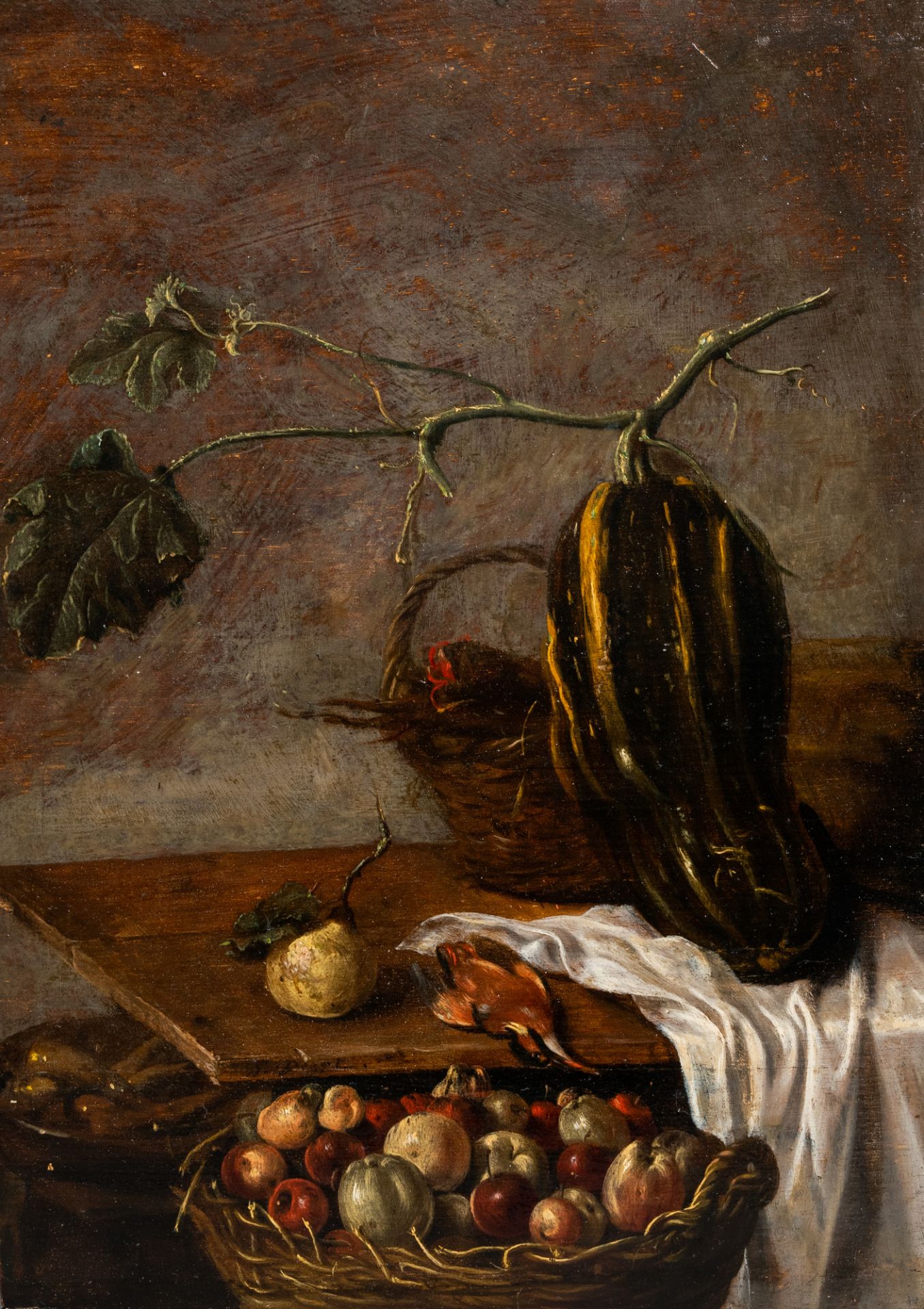 Sybrand Van Beest (1610-1674): Still life with fruits, oil on panel