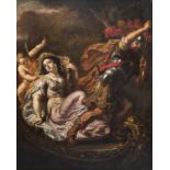 Dutch school: Mars, Venus and Amor, oil on canvas, 17th C.