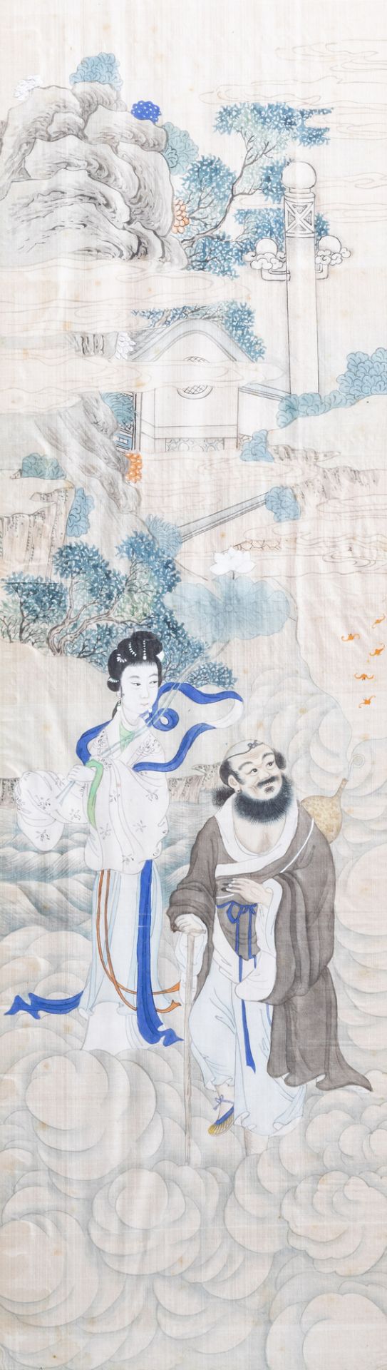 Chinese school, ink and colours on silk, 19th/20th C.: Four works depicting Immortals - Image 9 of 12