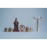 A varied collection of Indian bronze and brass figures, 19th/20th C.