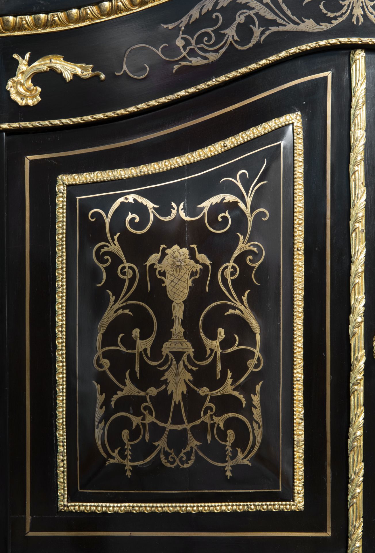 A French ebonised wooden brass inlaid and gilt bronze mounted bonheur du jour, Napoleon III, 19th/20 - Image 15 of 23