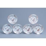 Six Chinese Imari style deep plates with floral design, Qianlong