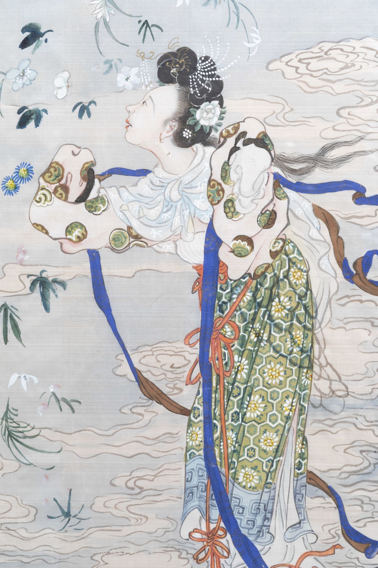 Chinese school, ink and colours on silk, 19th/20th C.: Two works depicting Immortals - Image 8 of 11