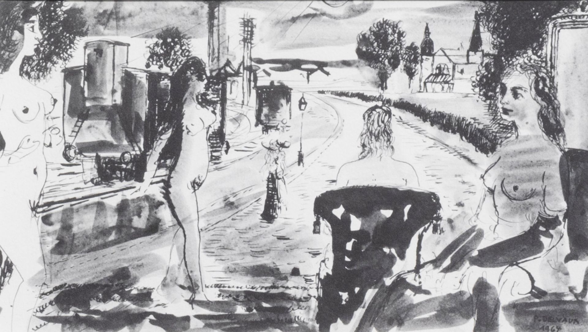 Paul Delvaux (1897-1994): Untitled, print, (1964)