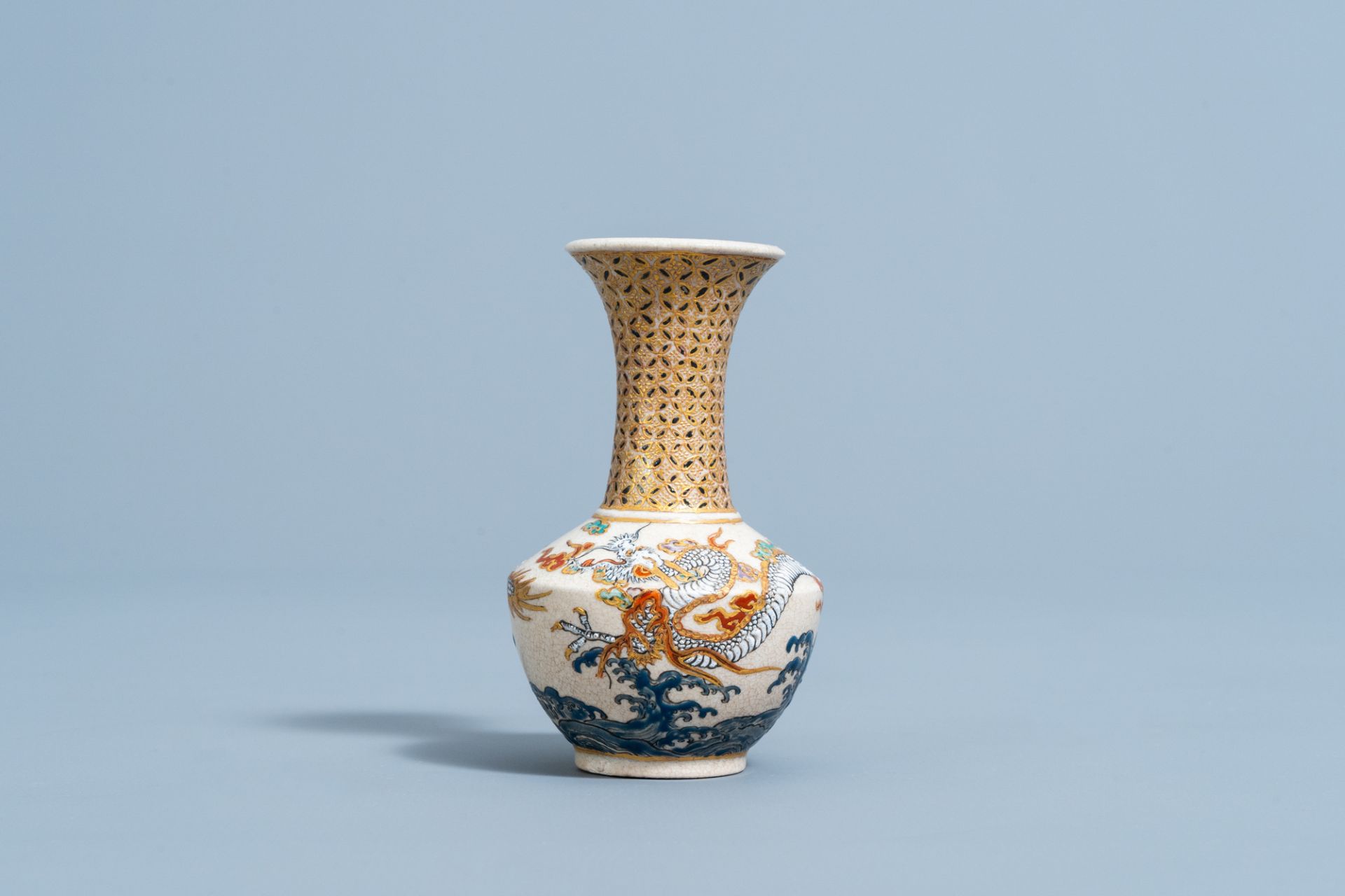 A Japanese Satsuma 'dragons' vase, Edo/Meiji, 19th C. - Image 2 of 7