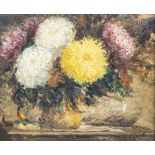 K. de Laet (20th C.): Still life of flowers, oil on board