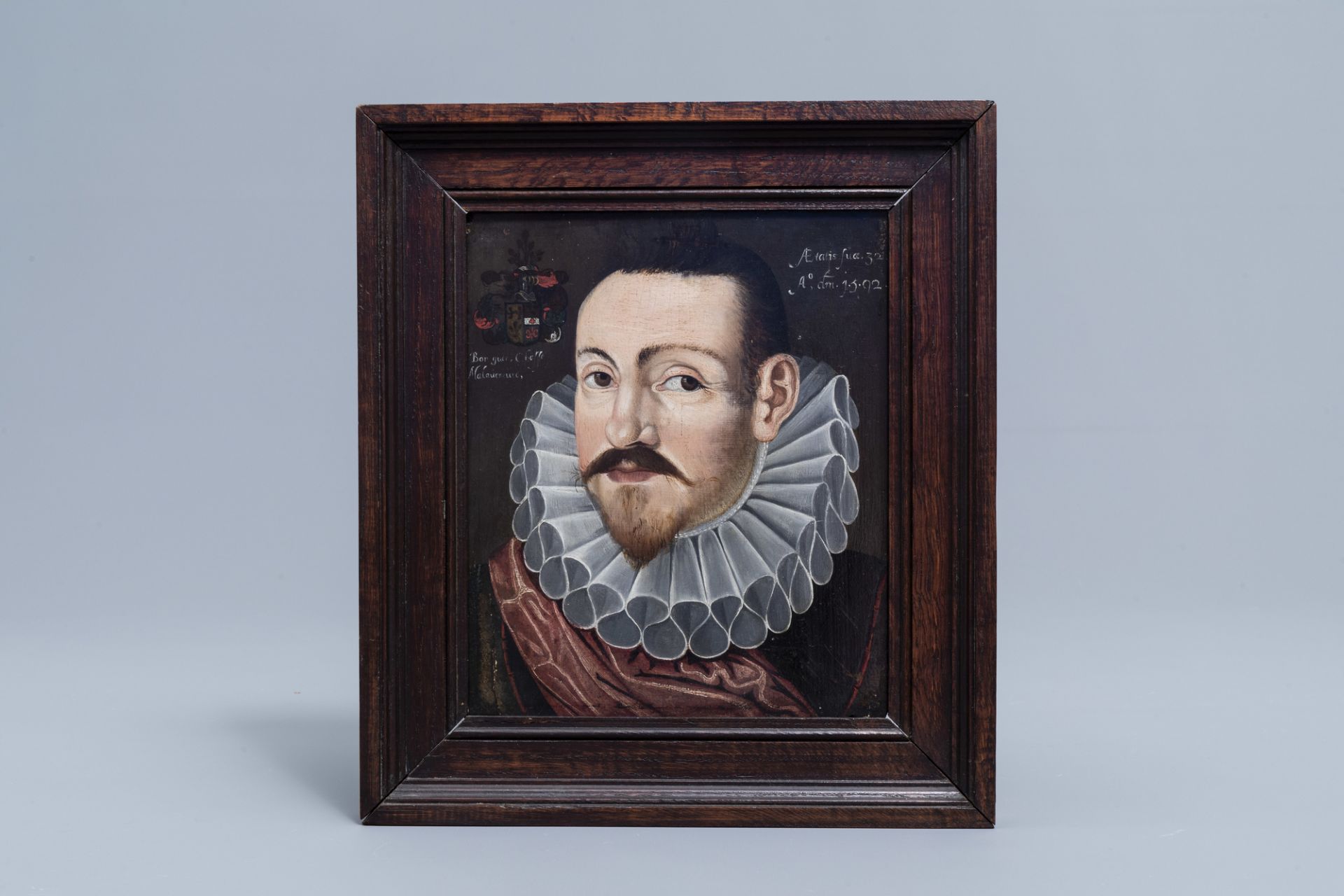 Flemish school: A portrait of Hans Behaghel, oil on panel, 16th/17th C. - Image 2 of 7