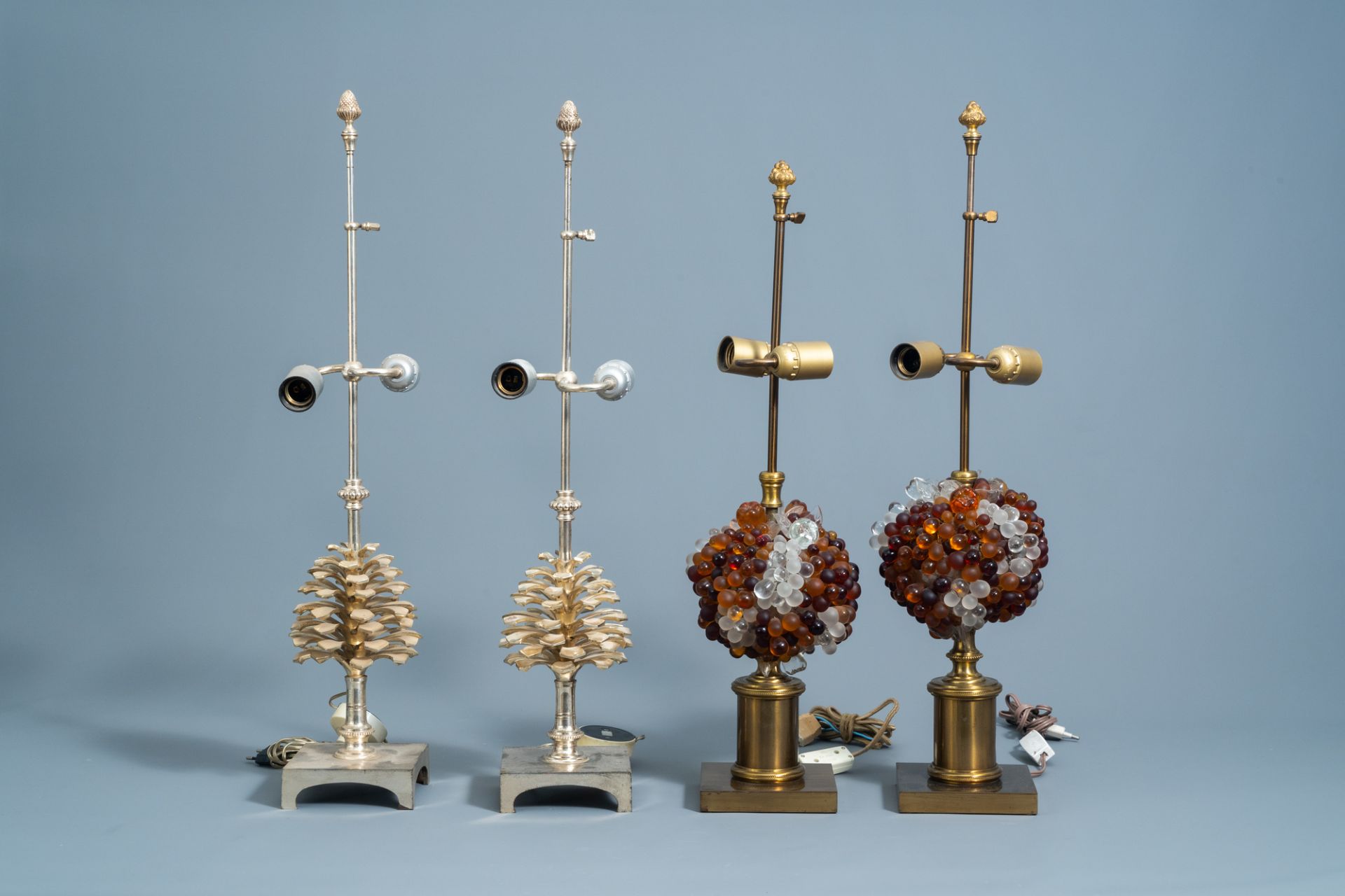 Four various pairs of Maison Charles style lamps, 20th C. - Image 5 of 6