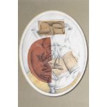 Elzinger (19th/20th C.): Still life, collage and mixed media on paper, dated (19)17