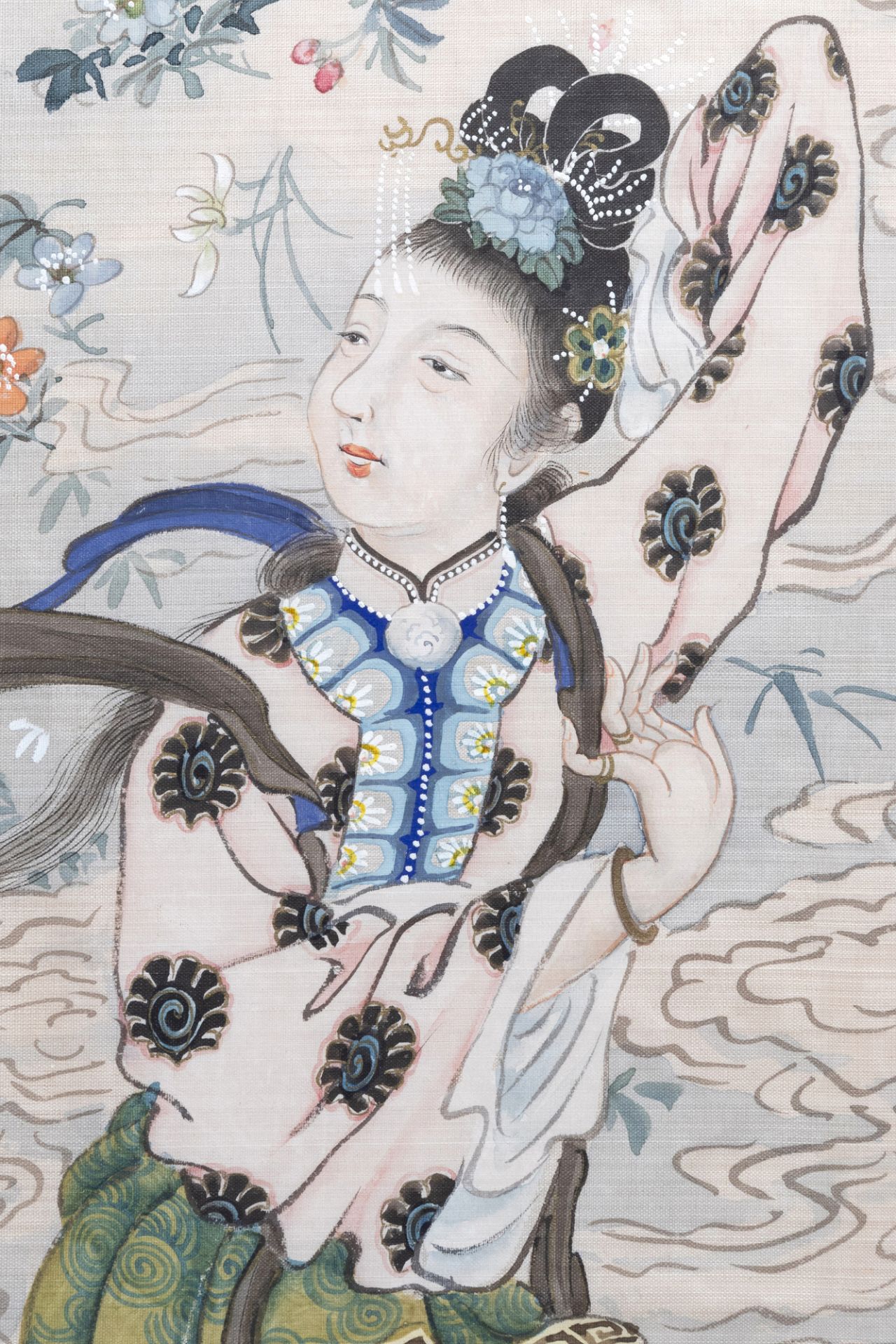 Chinese school, ink and colours on silk, 19th/20th C.: Two works depicting Immortals - Image 5 of 11