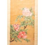 Chinese school, after Jiang Tingxi (1669-1732), ink and colours on paper: Peonies
