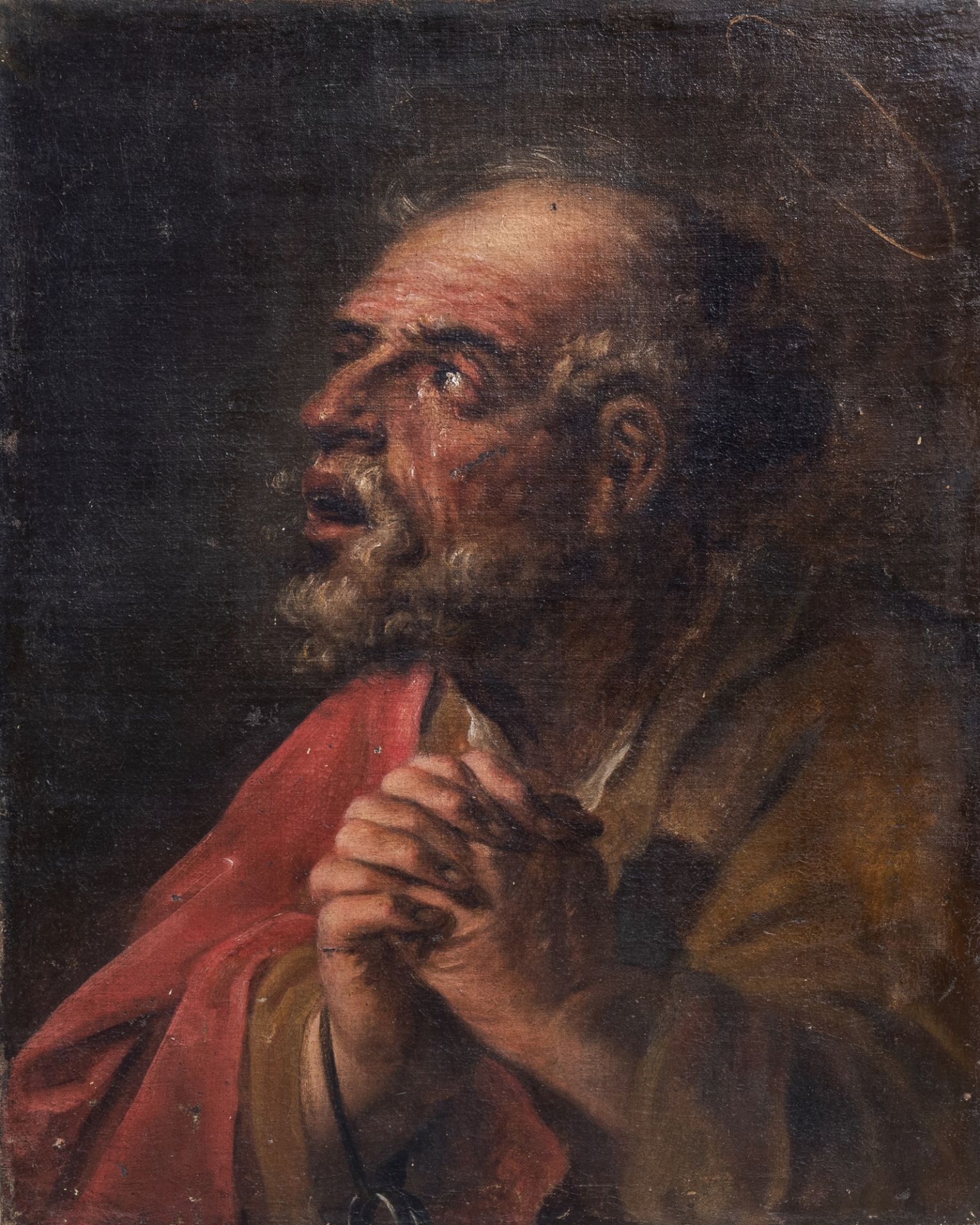 Italian school: Saint Peter, oil on canvas, 17th C.