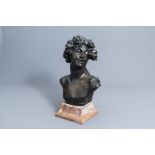 Jef Lambeaux (1852-1908): Bacchant, patinated bronze on a marble base