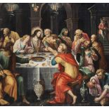 Flemish school: The Last Supper, oil on panel, 17th C.
