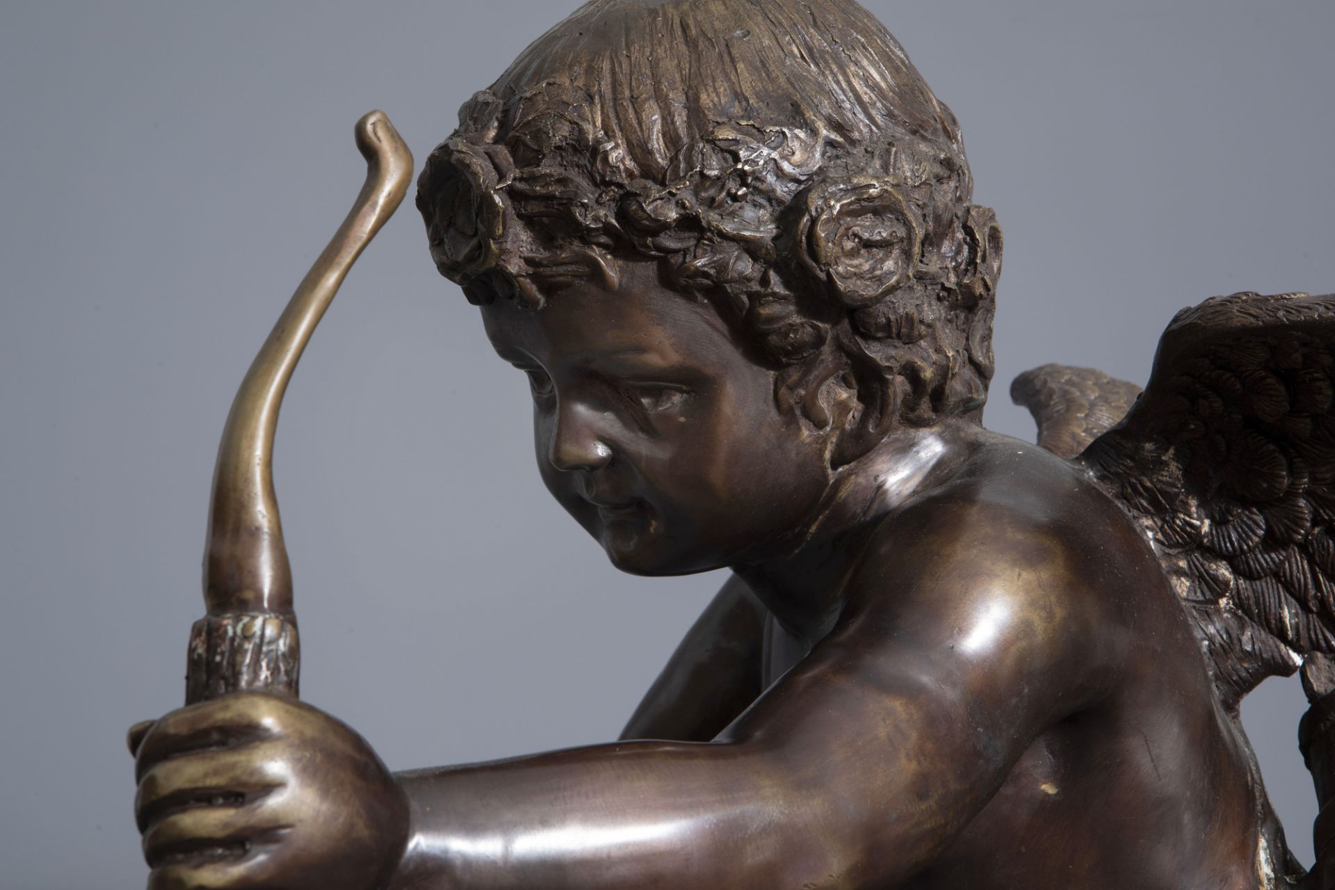 In the manner of Joseph d'Aste (1881-1945): Cupid, patinated bronze - Image 8 of 10