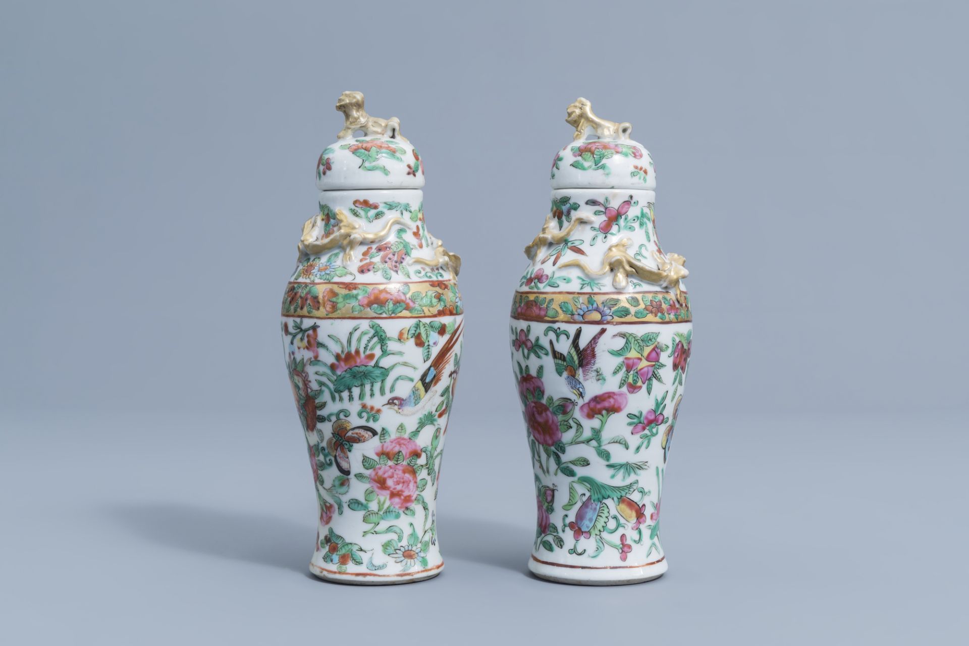 A varied collection of Chinese Canton famille rose porcelain, 19th/20th C. - Image 10 of 31