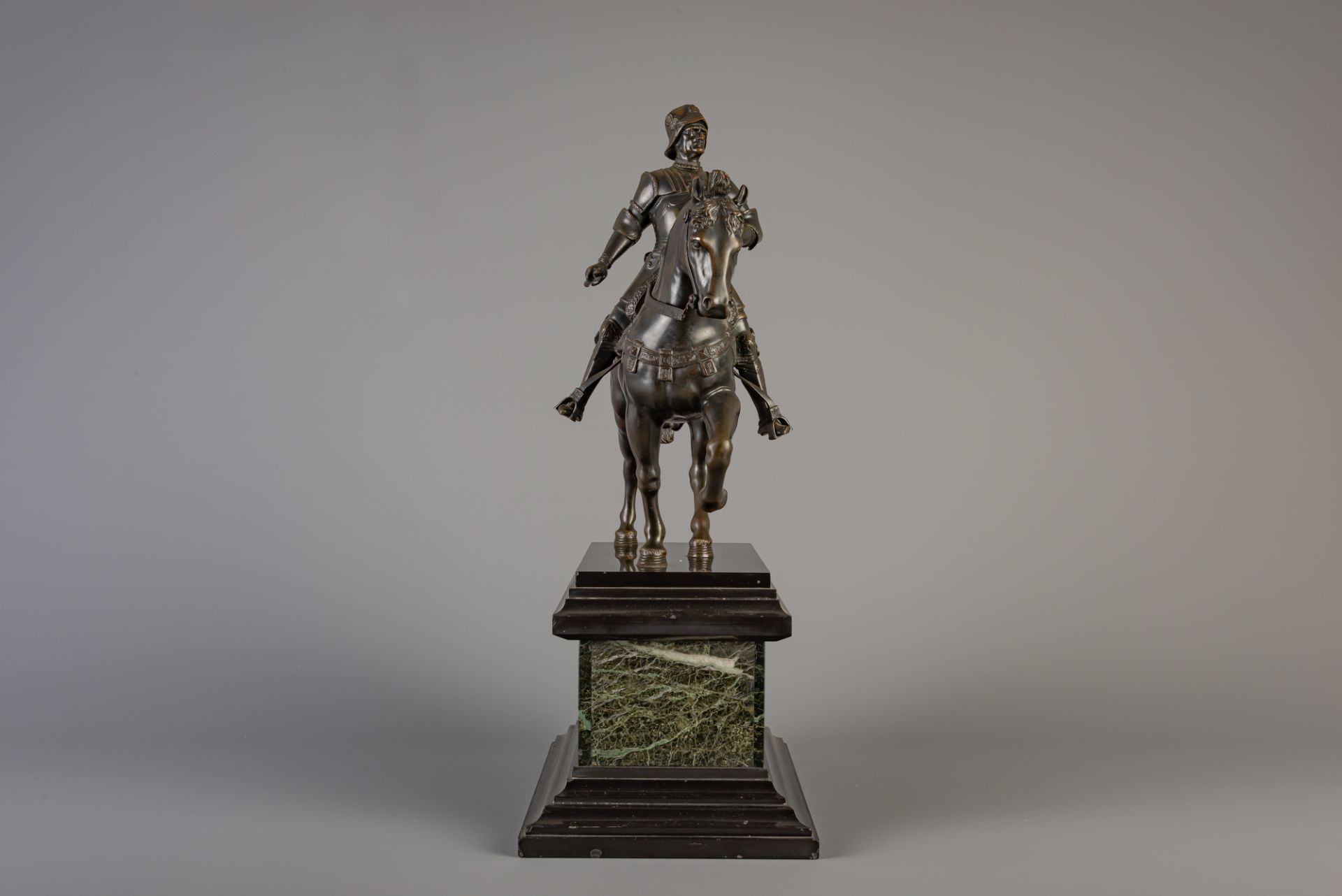 After Andrea del Verrocchio (1435-1488): The equestrian statue of Bartolomeo Colleoni, patinated bro - Image 4 of 4