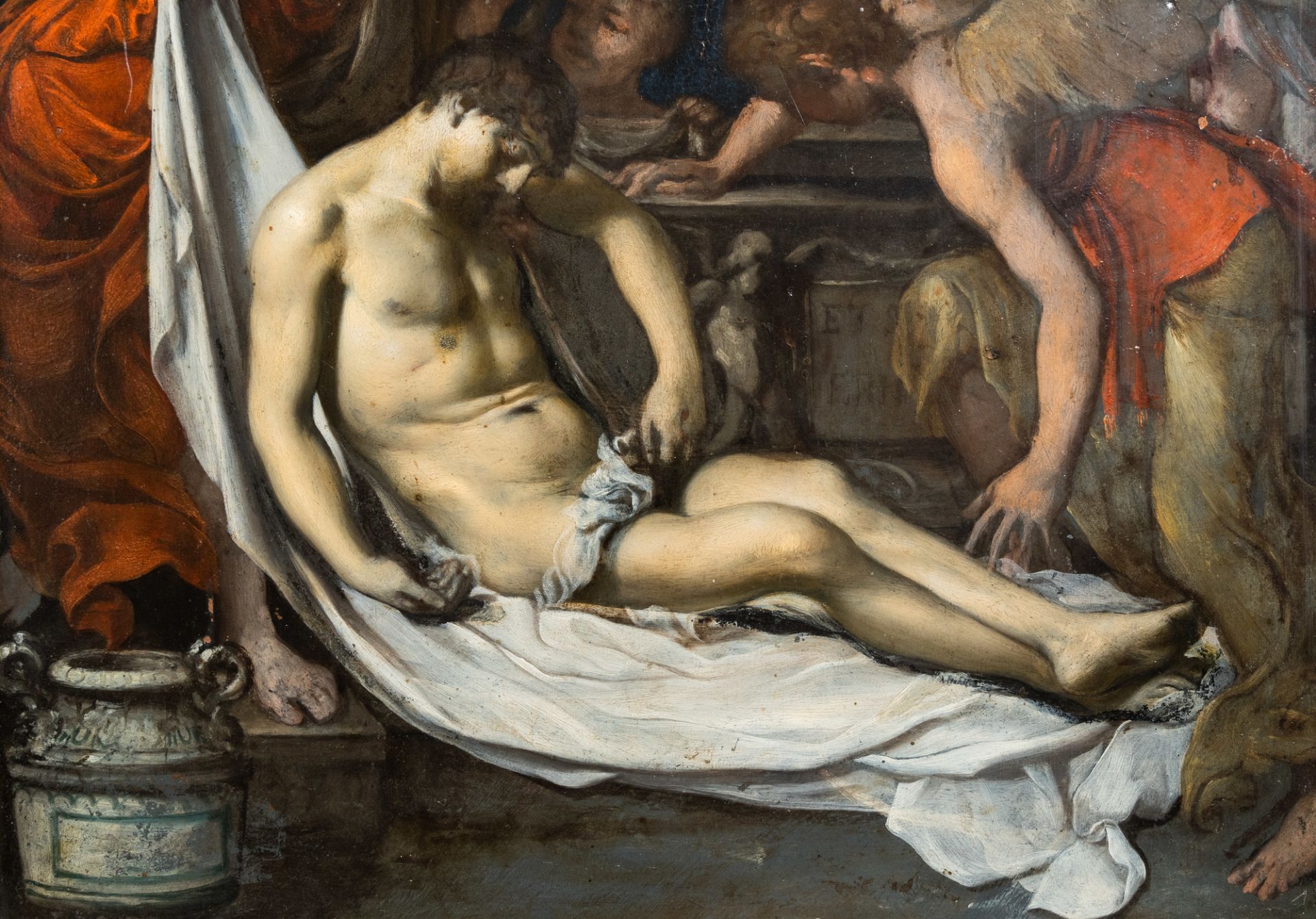 Italian or French school: The lamentation, oil on copper, 17th C. - Bild 6 aus 6