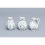 Three various Chinese grisaille and gilt milk jugs, Qianlong