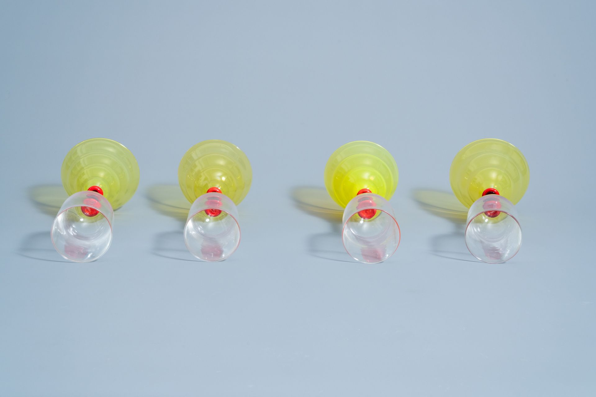 Marco Zanini (1954): Four 'Vega' Murano glass glasses for Memphis Milano by Toso Vetri d'Arte, [1982 - Image 5 of 7