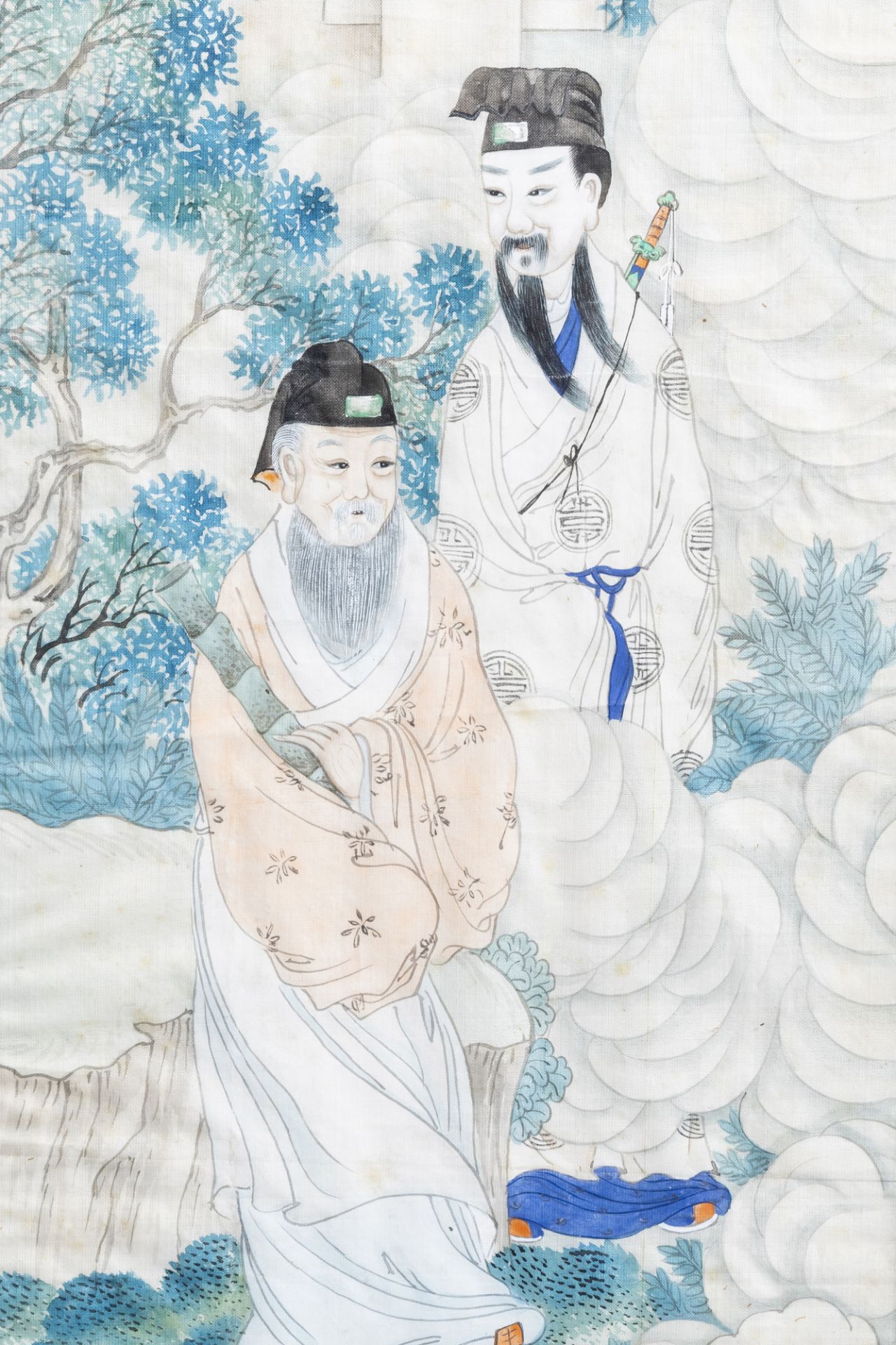 Chinese school, ink and colours on silk, 19th/20th C.: Four works depicting Immortals - Image 7 of 12