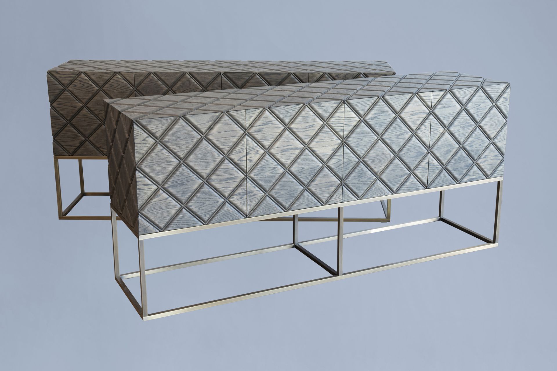 Pietro Ferruccio Laviani (1960): Two 'Tiberio Matelasse' sideboards for Emmemobili