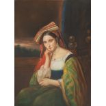 Italian school, Ducore: A portrait of an Eastern beauty, pastel on paper, 19th/20th C.